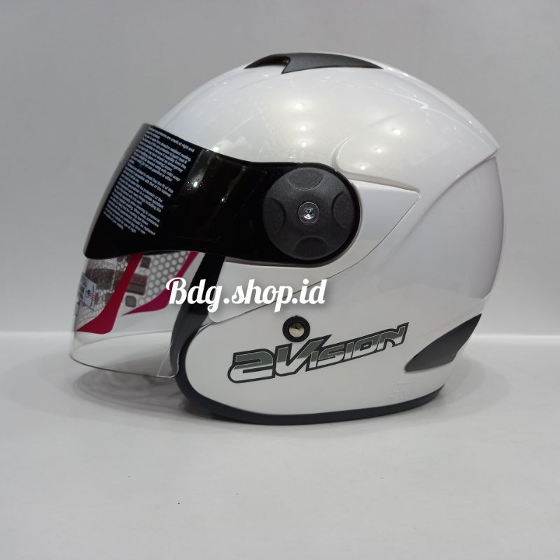 Helm kyt 2 vision solid halpace-Putih