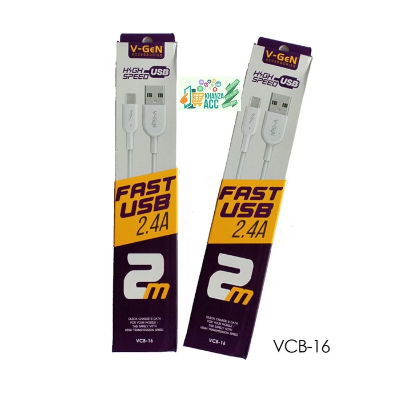 KHANZAACC Kabel Data USB V-GeN VCB-16 Fast Charging Kabel Charger Micro USB VGEN