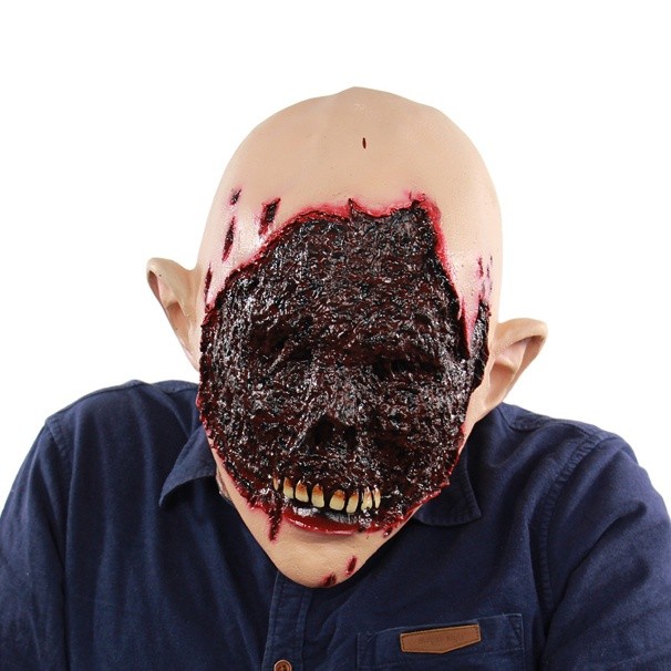 TOL-63 topeng latex wajah zombi kulit sobek halloween mask