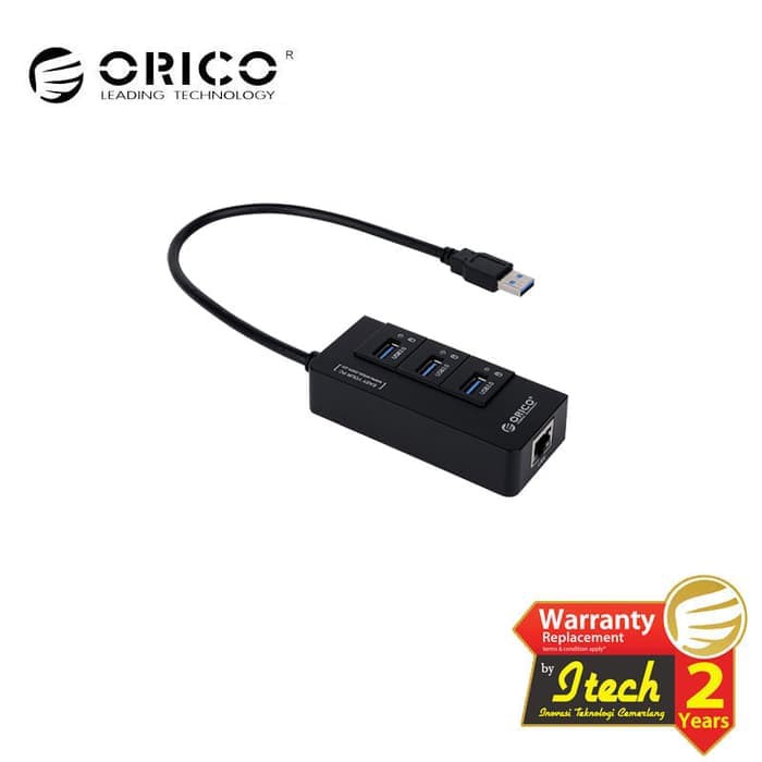 Usb 3.0 hub Orico 3 Port 5Gbps with LAN Rj45 Gigabit 1Gbps ethernet adapter HR01-U3 - Terminal usb 3 slot Hr-01