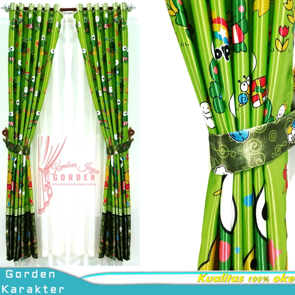 Gorden Karakter Motif Keropi, Gorden Karakter, Gorden Karakter Murah, Gorden Karakter Jendela, Gorde