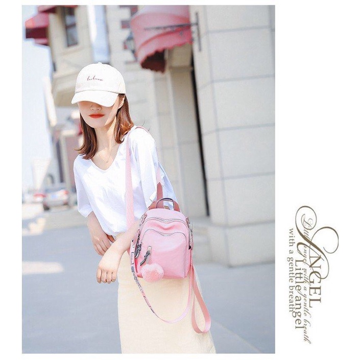 SG2838 syafniegalery ransel impor with pompom multifungsi 1657