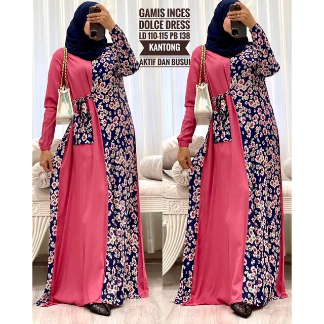 Daster Arab Dolce INCES Long Dress Rayon lengan