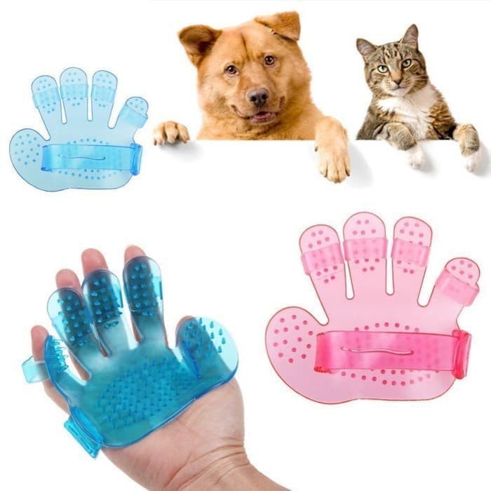 Pet Brush Deshedding Glove Sarung Tangan Grooming Kucing Anjing Karet Gloves