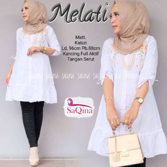 TUNIK // MELATI TUNIK // TUNIK PUTIH // TUNIK WARNA PUTIH // TUNIK BAHAN KATUN