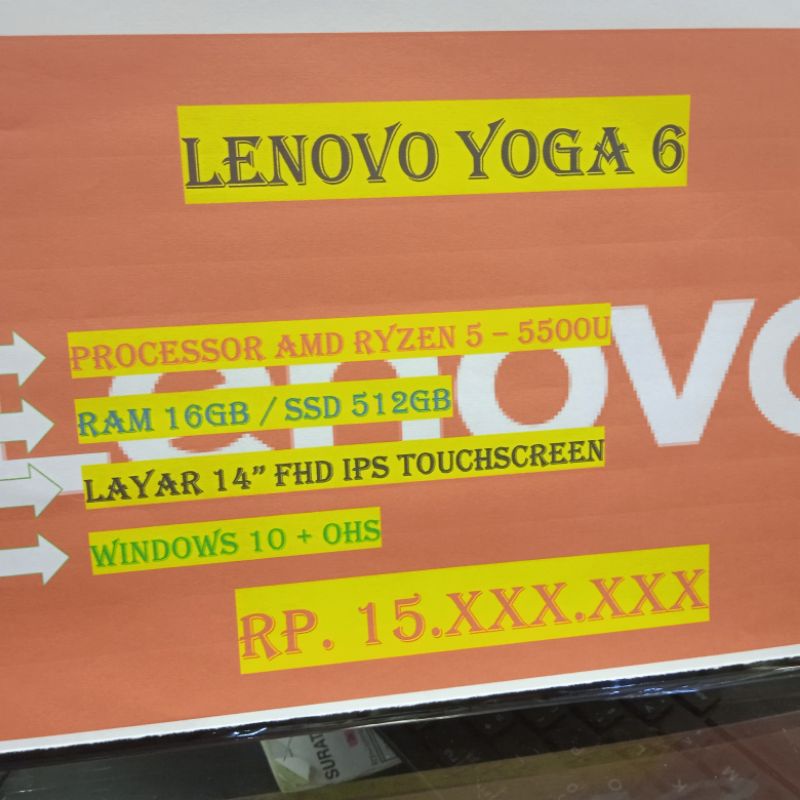 LENOVO YOGA 6 RYZEN 5 5500U 16GB SSD 512GB
