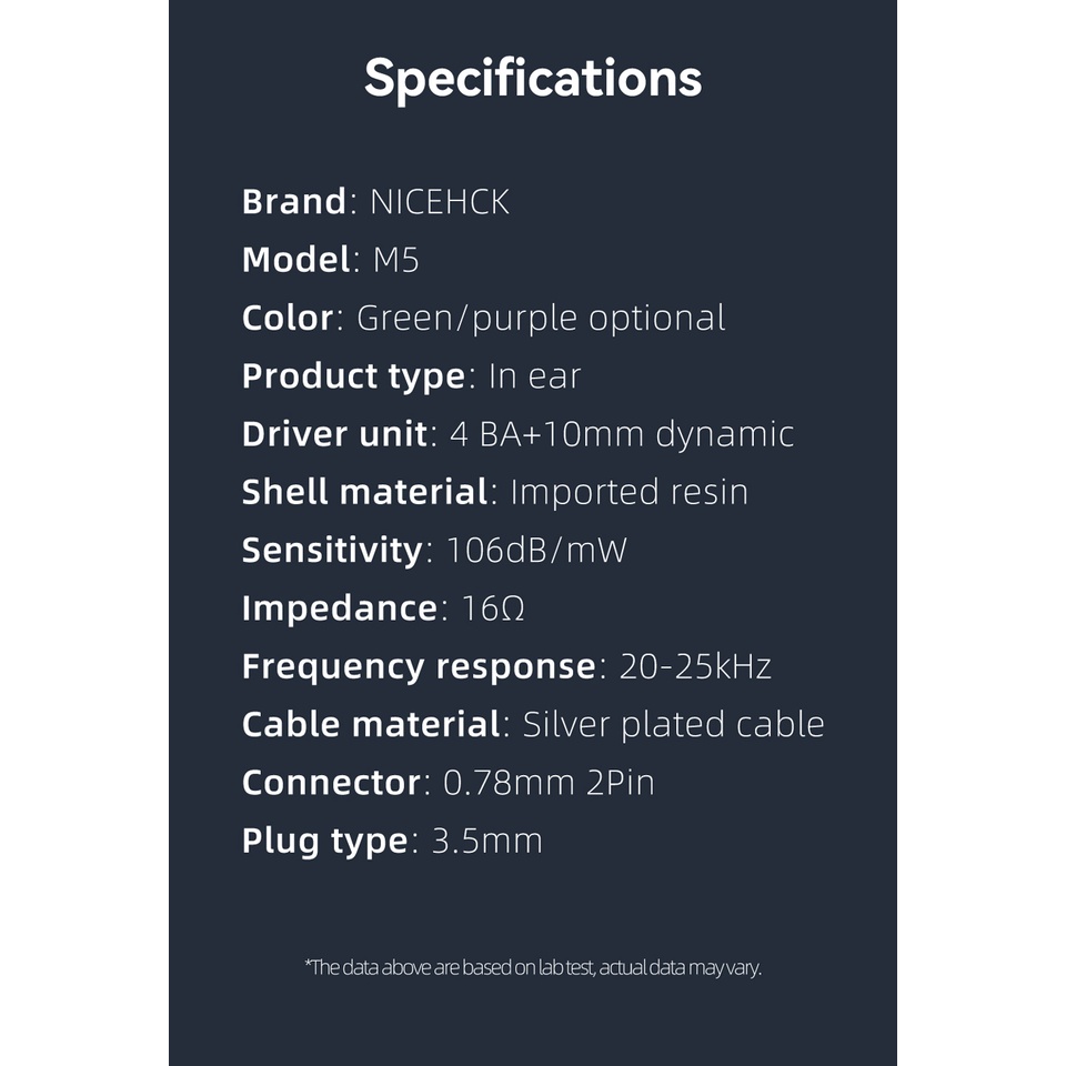 Nicehck M5 Headset Earbuds Resin HIFI IEM 4BA + 1ddd Driver Music 0.78mm 2pin 3 Gaya Dapat Dilepas