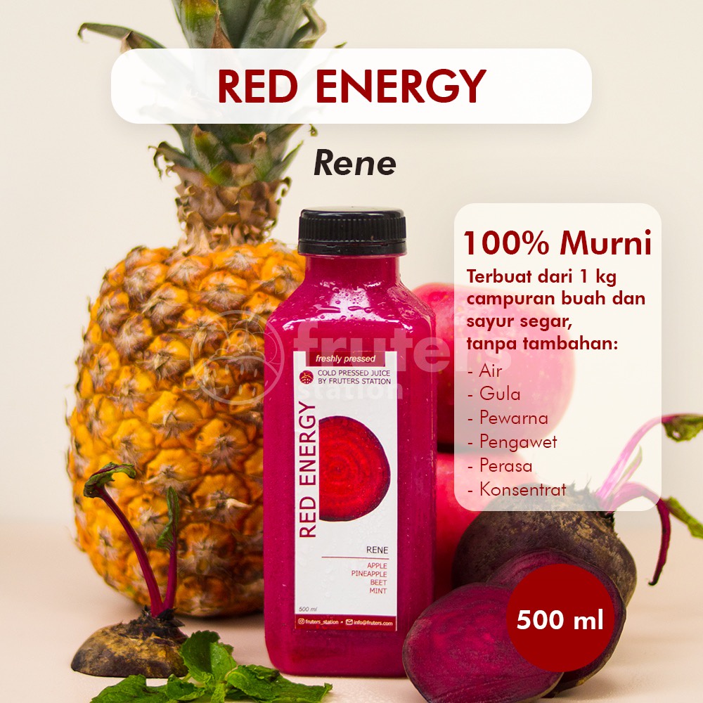 

Cold Pressed Juice 100% Murni Jus Sehat Jus Diet 500ml RED ENERGY Fruters Station