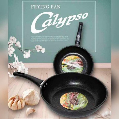 Frypan Teflon Anti Lengket Calypso 22cm / Frypan Marbel Anti Lengket / wajan panci teflon penggorengan anti lengket telor telur ikan goreng kulit lumpia kebab cannai roti maryam steak bbq besar