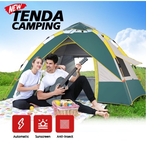 DISKON BESAR!!Tenda Camping Kemah 4-5 Orang/Tenda Camping Anti Air Tenda Camping Zp 5 Simple bisa cod