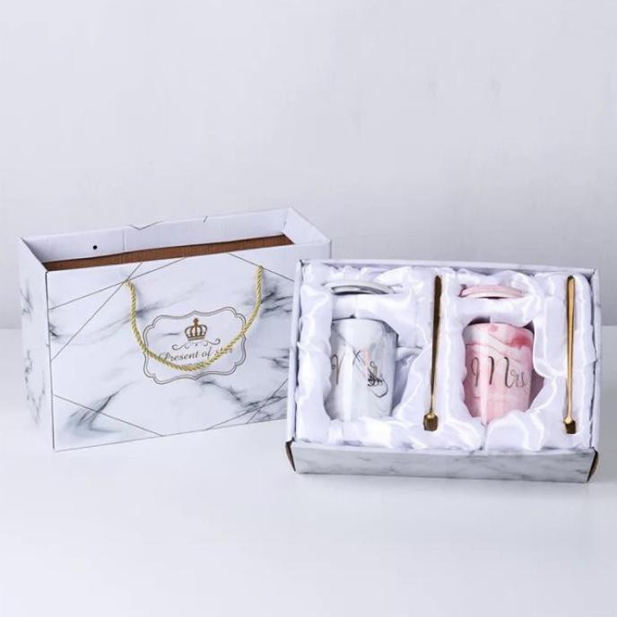 Paket Gelas Minum - Jasmine Couple Mr & Mrs Glass set Type C