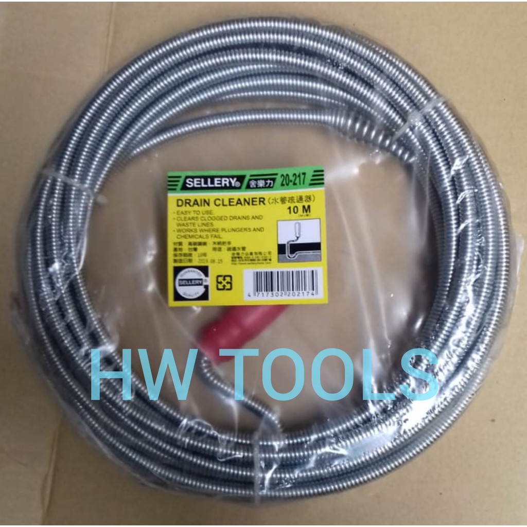 ALAT PEMBERSIH SALURAN PIPA AIR / DRAIN CLEANER 9mm x 10M SELLERY 20-217
