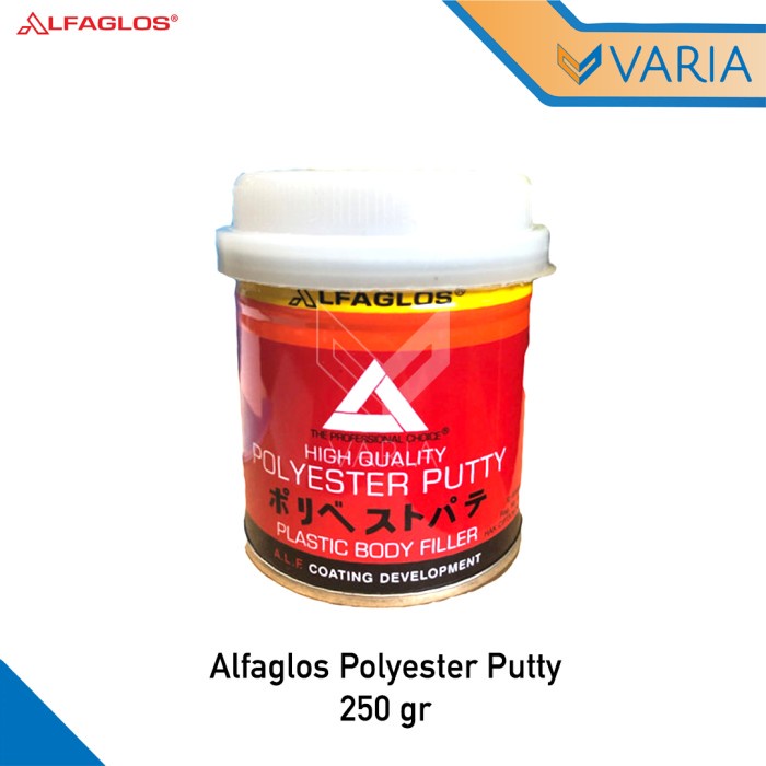 Alfaglos Polyester Putty 250 gr Dempul Kayu Plastik Besi Body Mobil