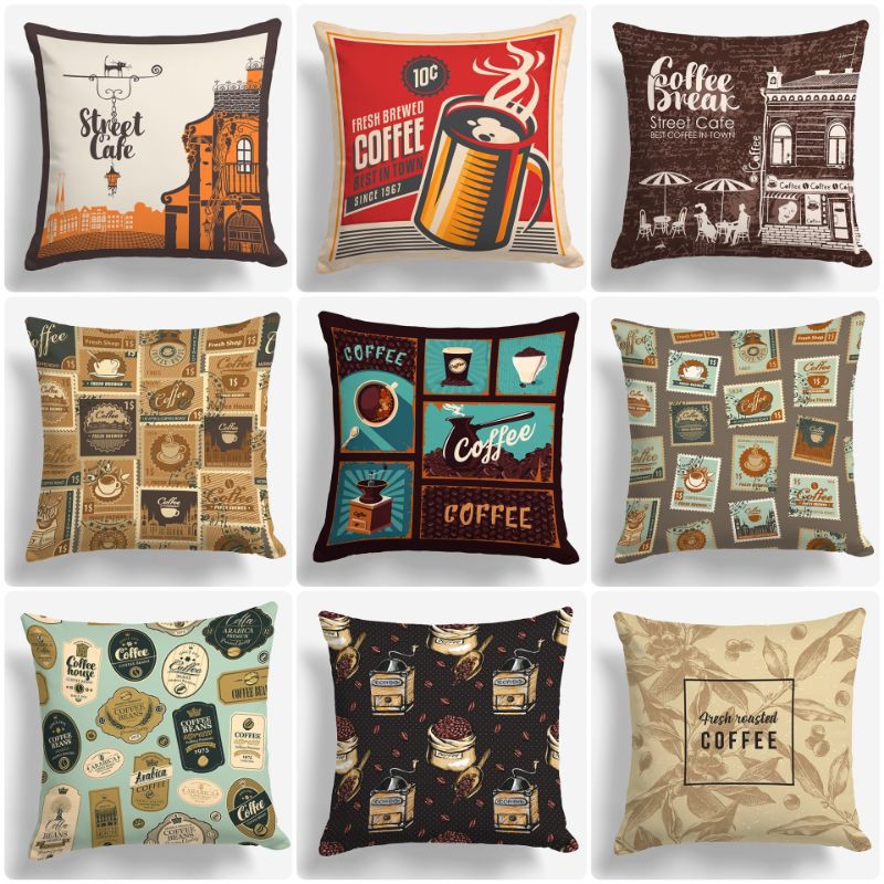 BANTAL SOFA KOPI COFFEE CAFE MIX NEW 40X40CM ETALASE 6