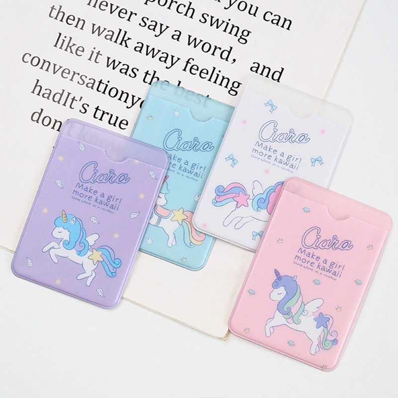 Card Holder Pouch Unicorn Tempat Kartu Lucu Karakter Anak Cewek Lucu Perempuan