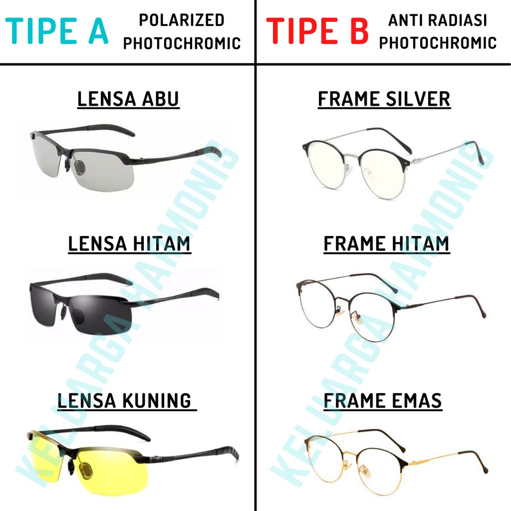 Kacamata Polarized Photochromic Pria Anti Silau Matahari UV400