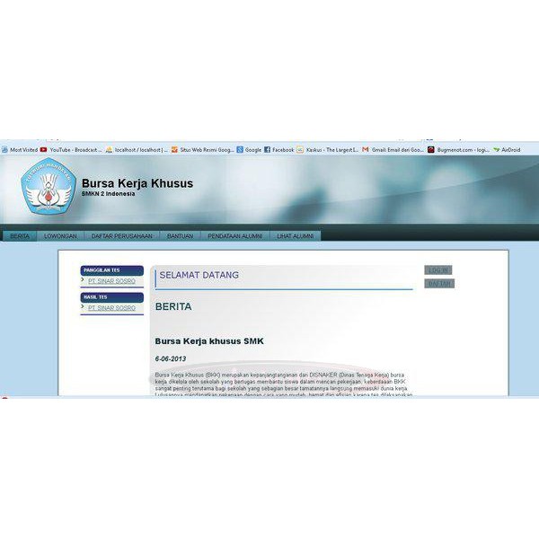 Aplikasi Web Bursa Kerja Khusus Smk Berbasis Php Mysql Source Code Shopee Indonesia