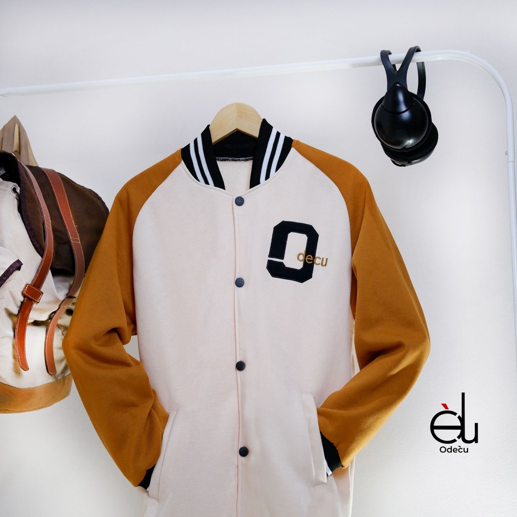 ODECU PREMIUM VARSITY VANILLA DARK MUSTARD WANITA PRIA