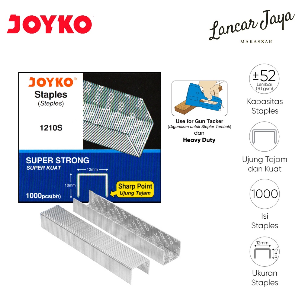 

Heavy Duty Staples Isi Stapler Refill Stapler Joyko 1210S