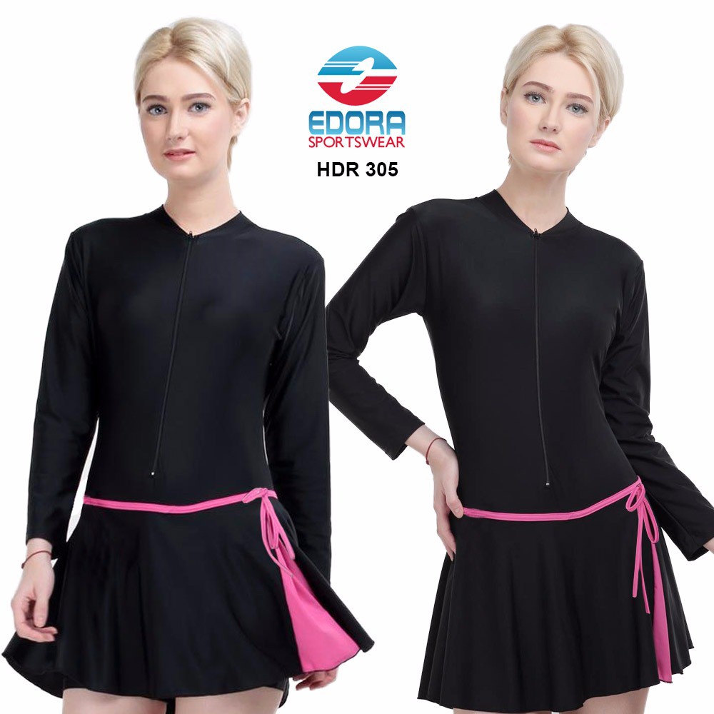 Baju Renang Wanita Semi Cover HDR Model Slim Fit EDORA