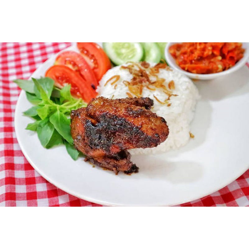 

paket ekonomis nasi ayam bakar rendang 1potong