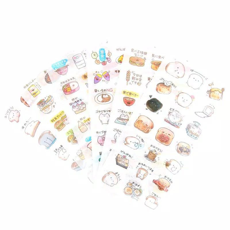 

6 in 1 stiker food washi paper