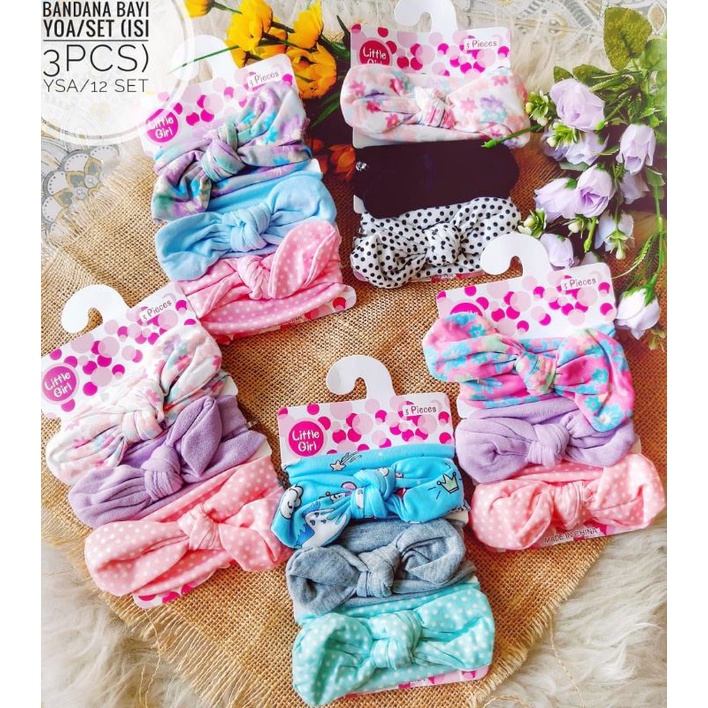 Turban Anak Bandana baby motif import Headband (1 set isi 3pcs)