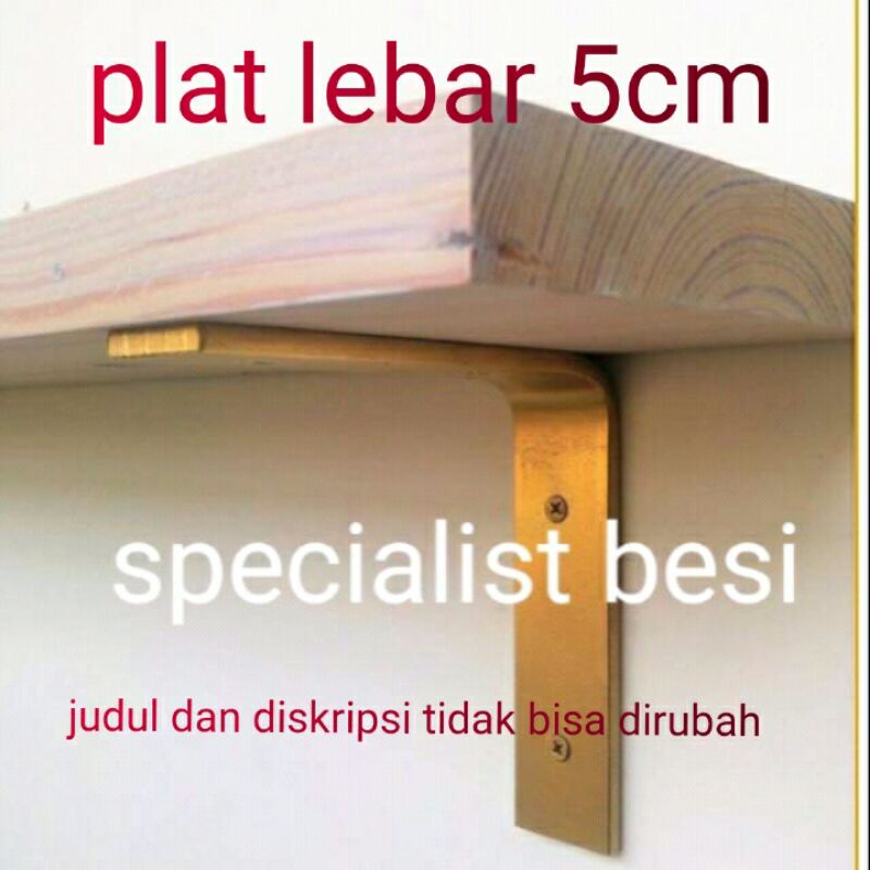 Rak dinding besi siku plat lebar 5cm