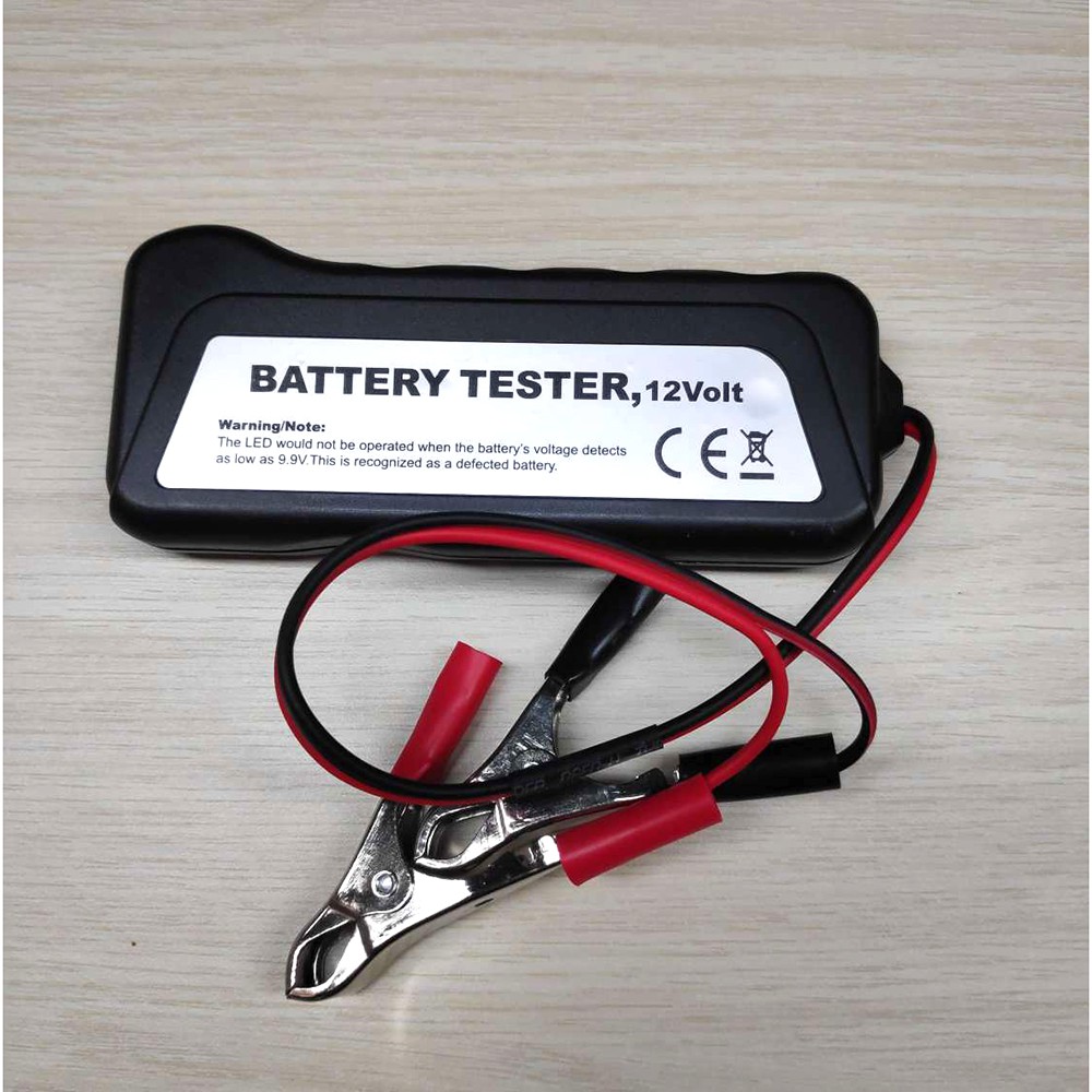 BATERAI TESTER DIGITAL 12V 6 LED - HITAM