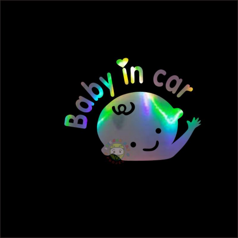 Sticker baby in car cuting sticker mobil kaca mobil stiker termurah berkualitas