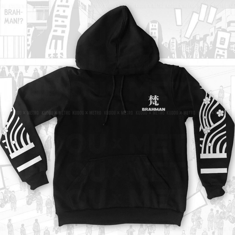 SWEATER HOODIE JAKET ZIPPER HITAM MODEL GENG BRAHMAN TOKYO REVERGERS