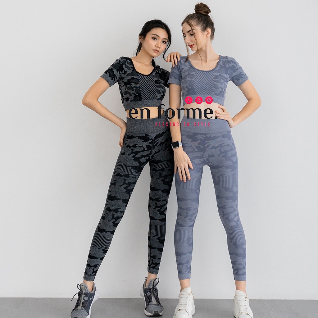 ENFORME - MICHEL GYM SET - Seamless Knitted Sport Wear Fitness Set Clothing Yoga Women Gym Clothes S