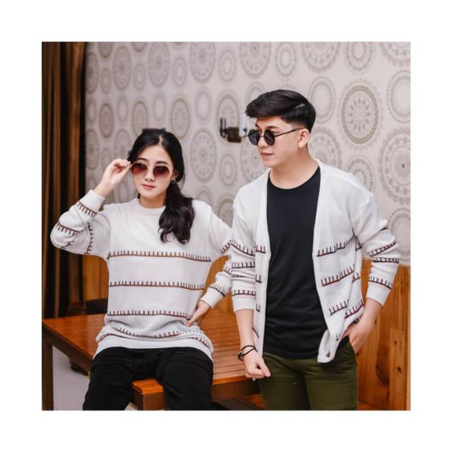 DELUNA CARDIE /SWEATER RAJUT TEBAL /COUPLE