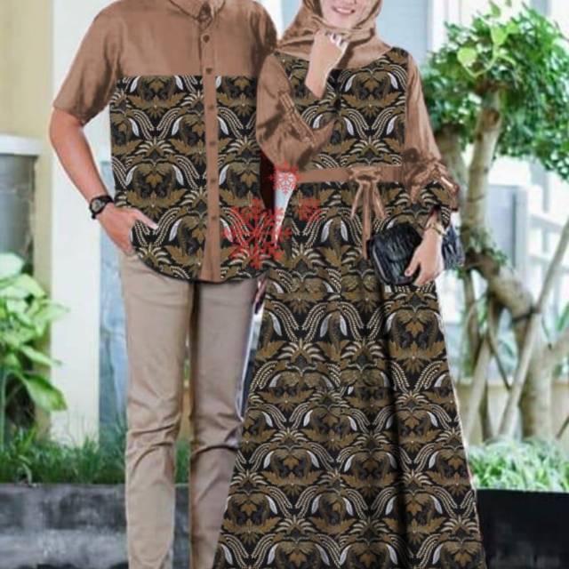 Ready lima warna baju couple gamis kemeja batik couple cewek cowok good Quality