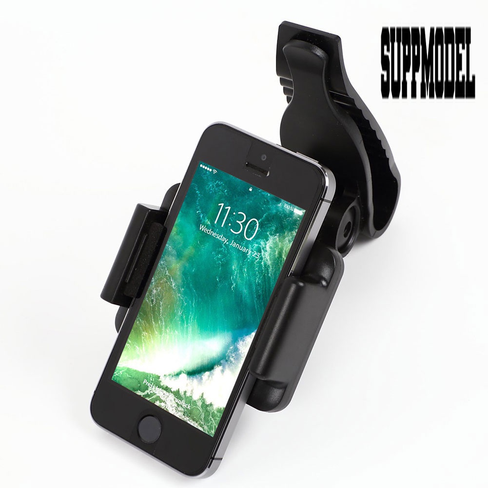 Stand Mount Sun Visor Mobil Rotasi 360 ° Holder Handphone / iPhone / Samsung / GPS