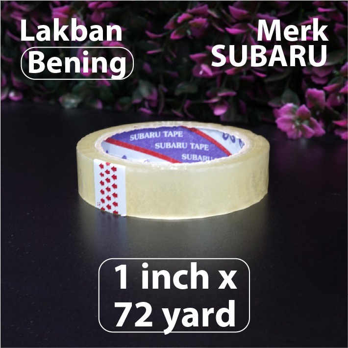 

Isolasi Bening 1 inch x 72 yard - Merk Subaru - Selotip Lakban