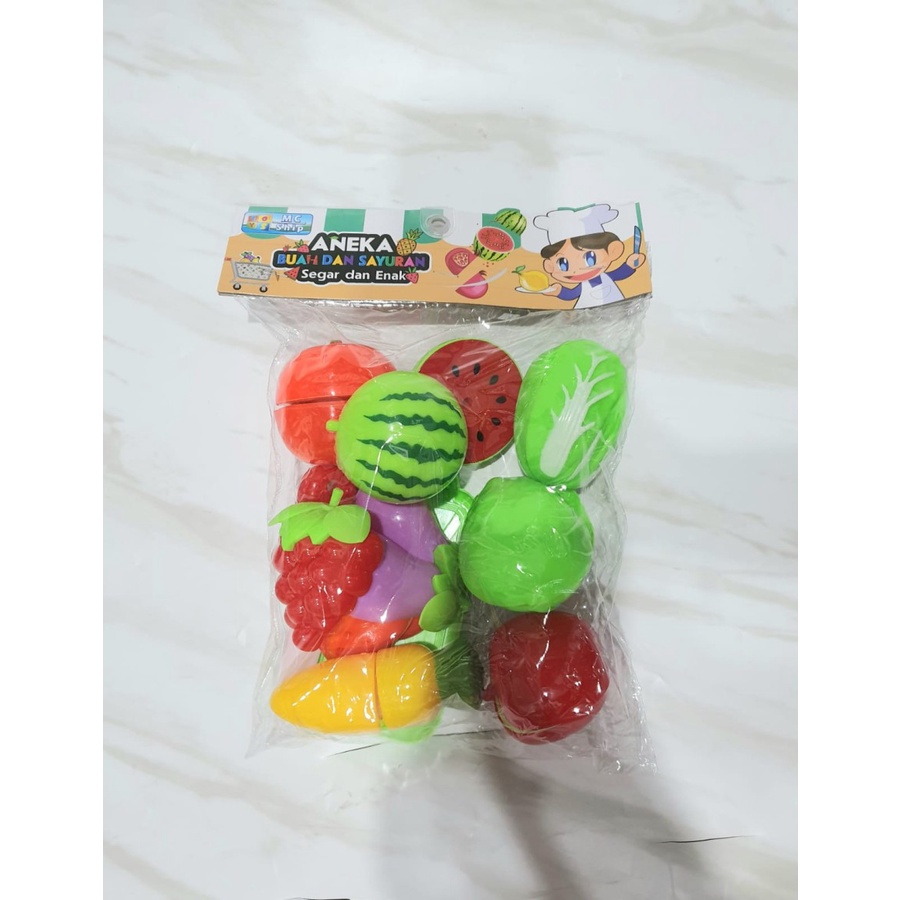 Lucky88toys ⭐⭐⭐⭐⭐Mainan Anak Perempuan Aneka Buah dan sayur potong isi 12 pcs