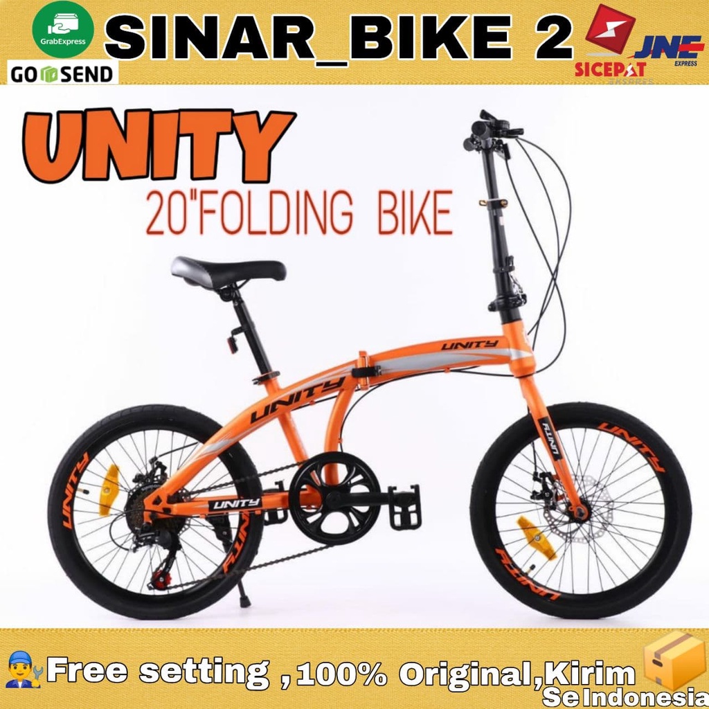 Sepeda Lipat 20 Inch UNITY Rem Cakram 7 Speed