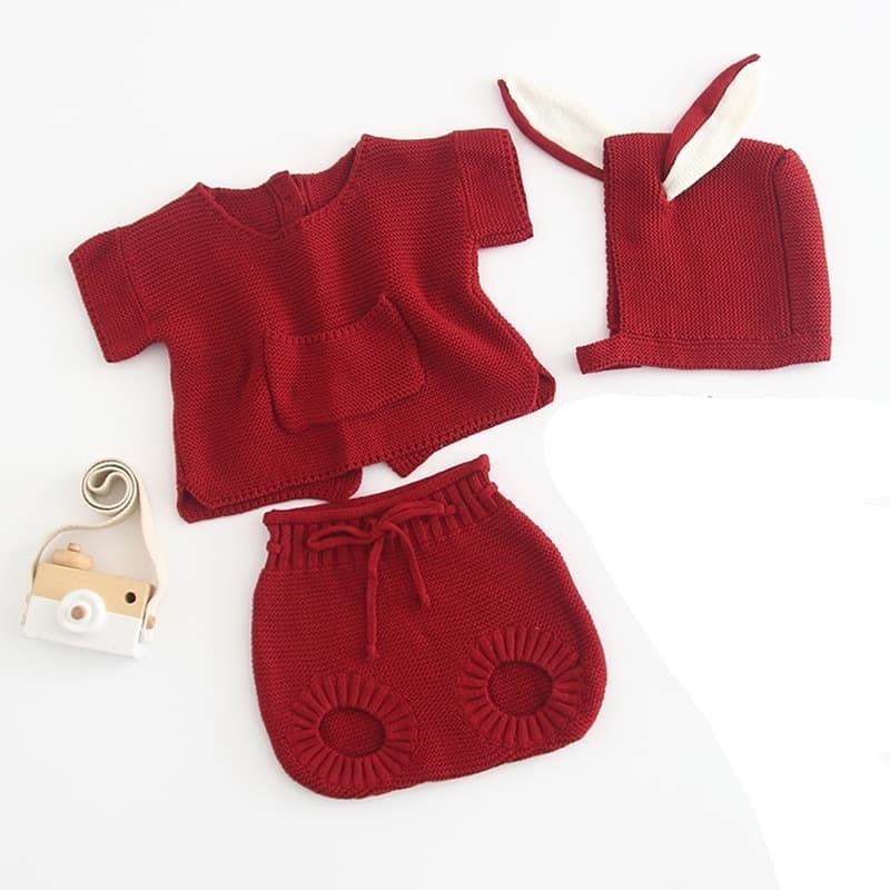 Knitted baby romper baby girl jumper bayi rajut baju newborn 3 in 1