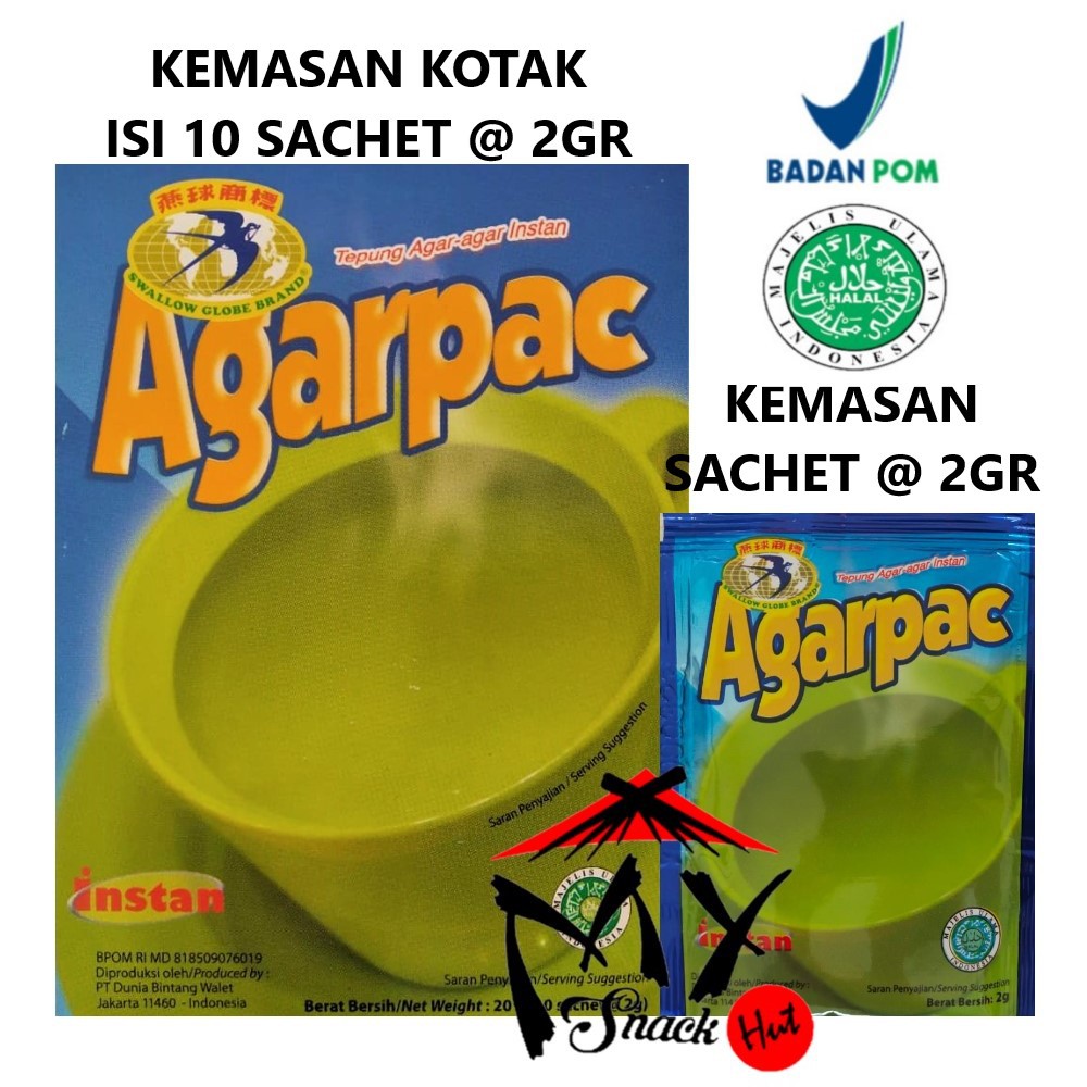 

AGARPAC SACHET 2GR - BUBUK MINUMAN AGAR - AGAR KAYA SERAT - SERBUK AGER DRINKING POWDER HALAL MUI