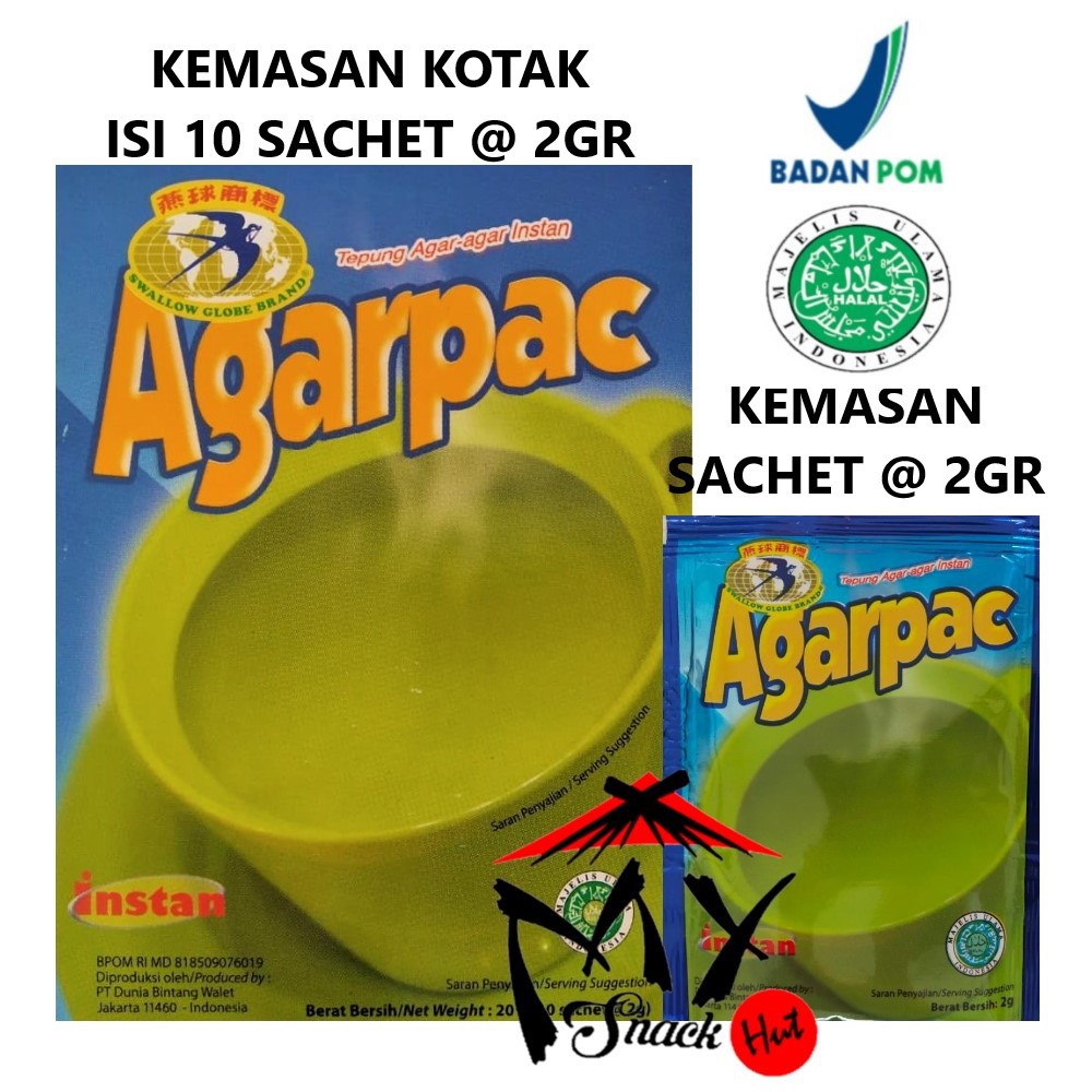 AGARPAC SACHET 2GR - BUBUK MINUMAN AGAR - AGAR KAYA SERAT - SERBUK AGER DRINKING POWDER HALAL MUI