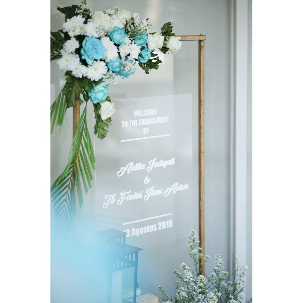 Custom Welcome Sign bahan Akrilik Acrylic| Wedding Welcome Sign | 40 x 60 cm