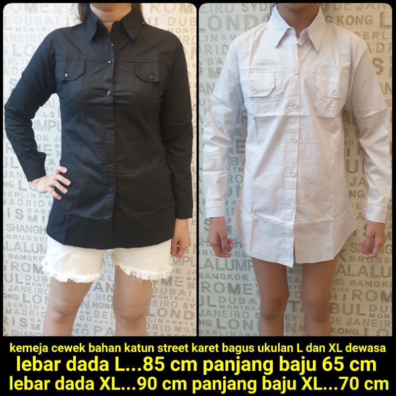 BH 570 kemeja bahan katun street karet bagus ukuran L dan XL dewasa