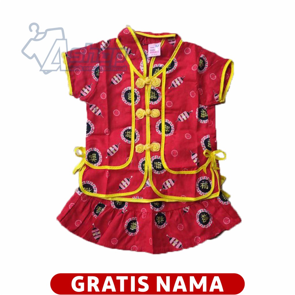 Baju Anak Setelan Model Cina Motif Mandarin Kaos Perempuan Murah Gratis Custom Nama