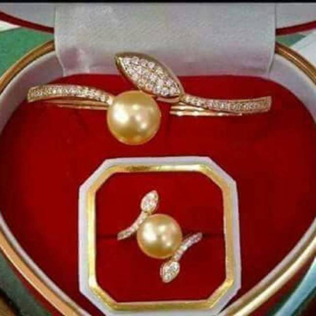 Gelang cincin set mutiara lombok/mutiara asli lombok