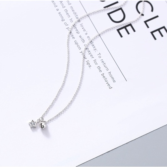 Korean style fashion simple five-pointed star bell cute exquisite clavicle chain 210825