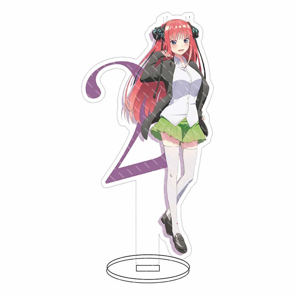 [Elegan] Nakano Miku Action Figure Fans Hadiah Fashion Dekorasi Mainan Gotoubun No Hanayome Desktop Standing Card Klasik Nakano Ichika Meja Gadis Figure Model Plat