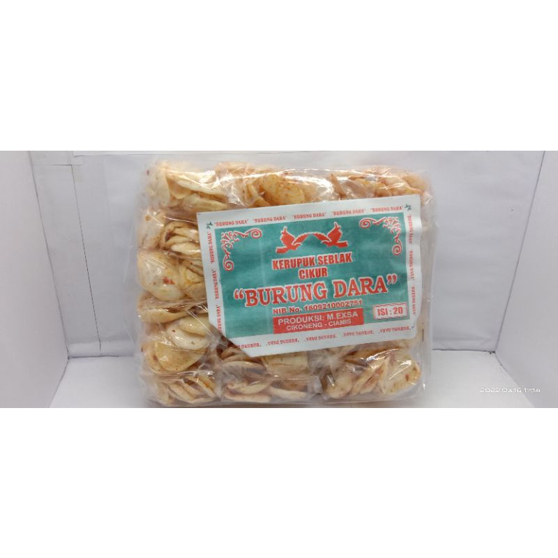 KRUPUK SEBLAK CIKUR "BURUNG DARA" 1 BAL ISI 10 PACK