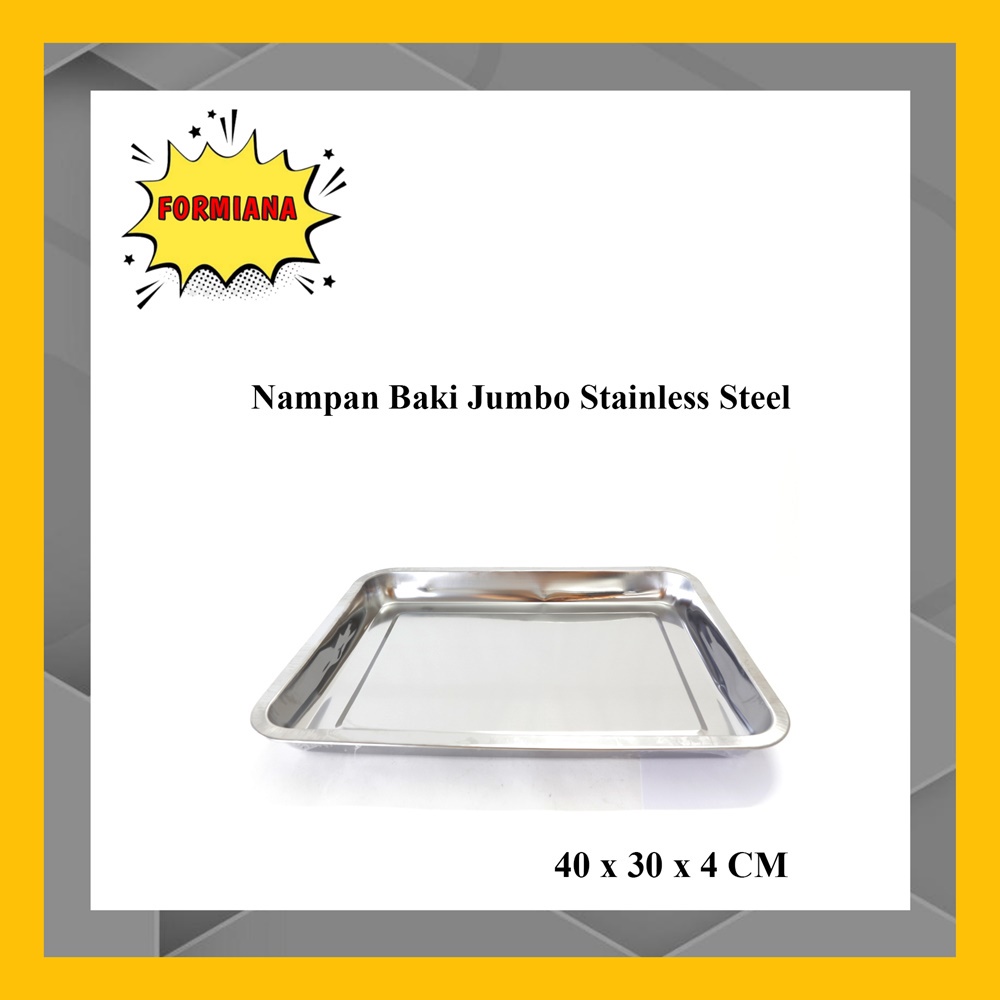 FM - Nampan Baki Jumbo Stainless Steel 40 x 30 x 4