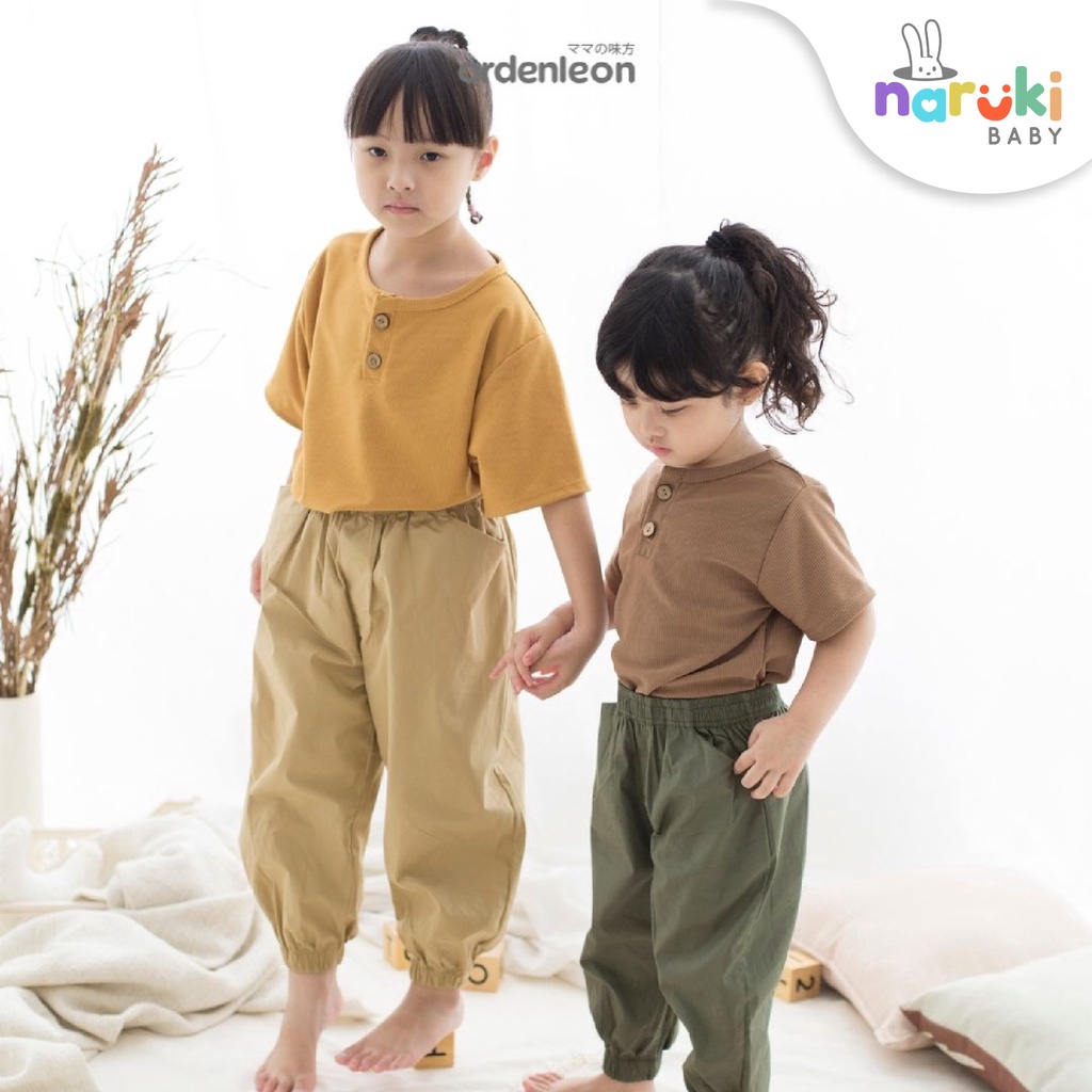 Ardenleon Unisex Rib Button Shirt Kids S/M/L/XL (6mo - 4yrs) Arden Leon Baju Atasan Anak